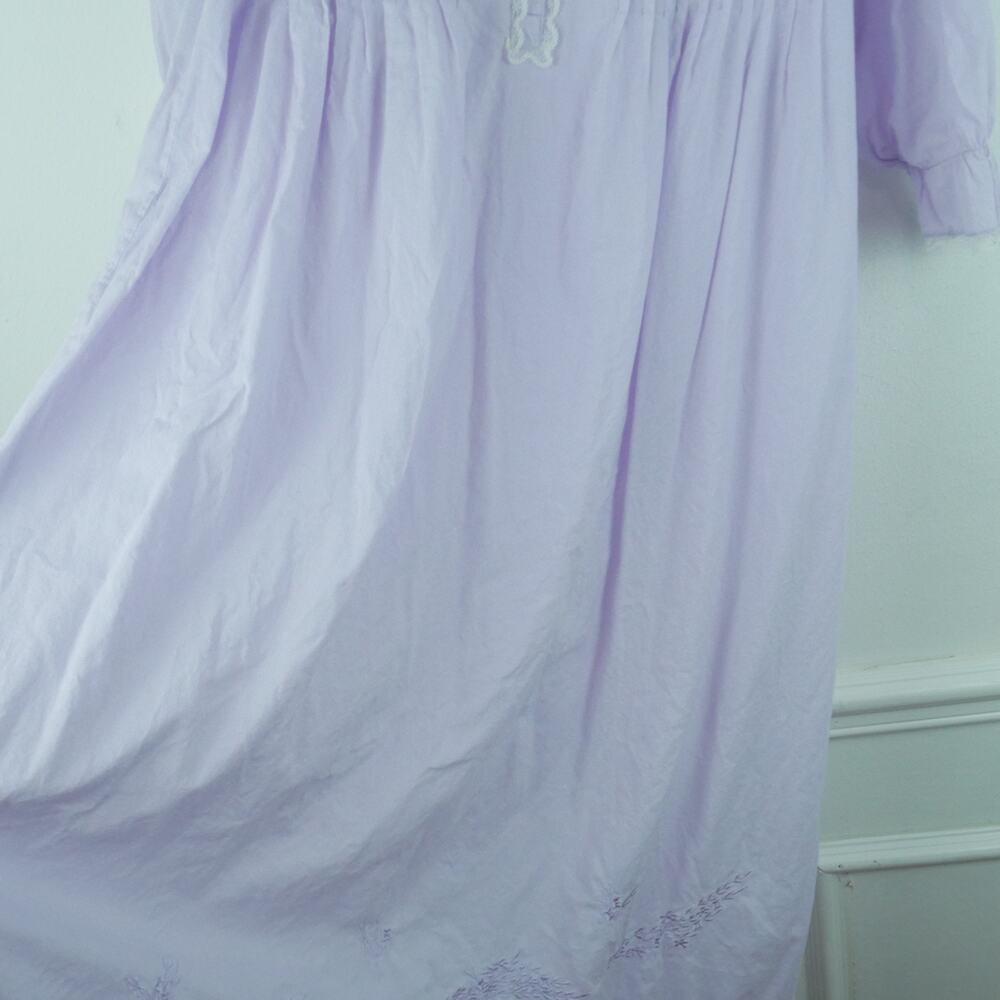 Vintage Small Nightgown Pastel Purple Grannycore Prairie Modest Cottagecore 90s - Picture 9 of 12